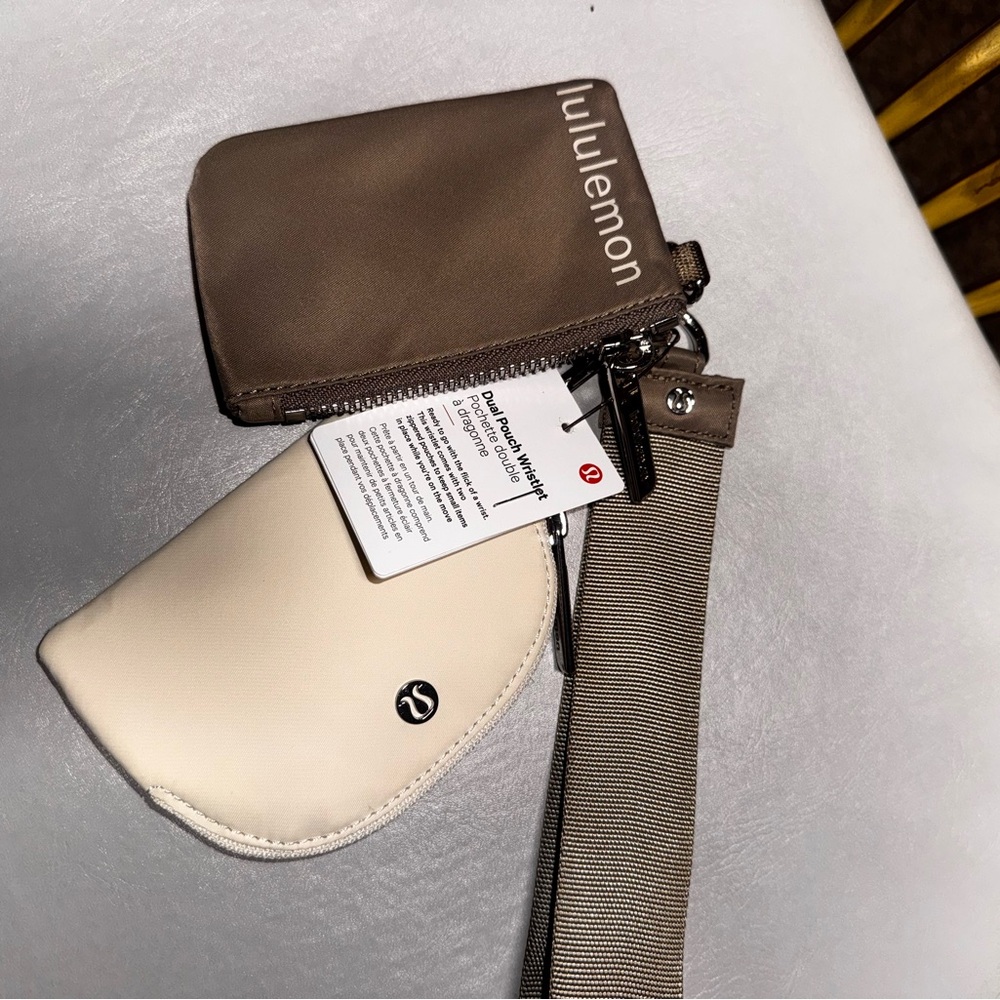 lululemon athletica Brown and Cream Key & Card Holders